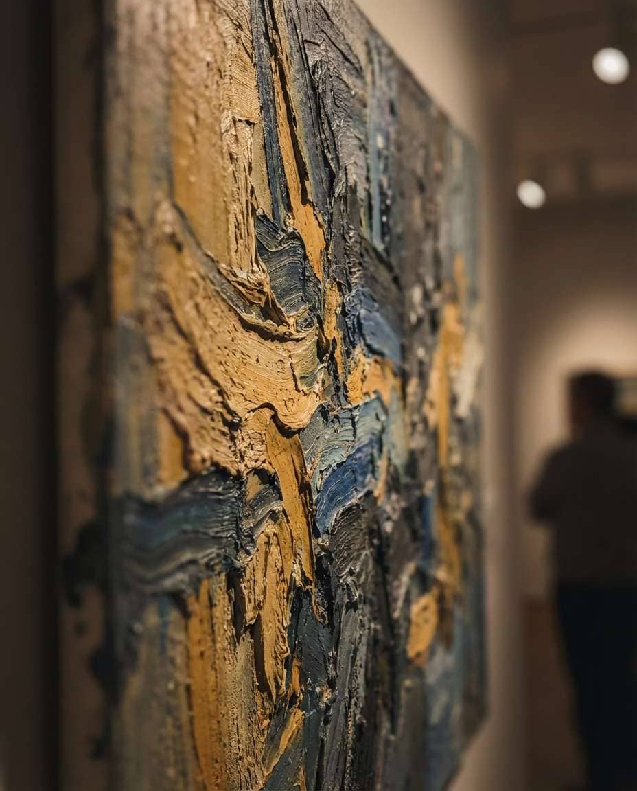 textured impasto fields photo