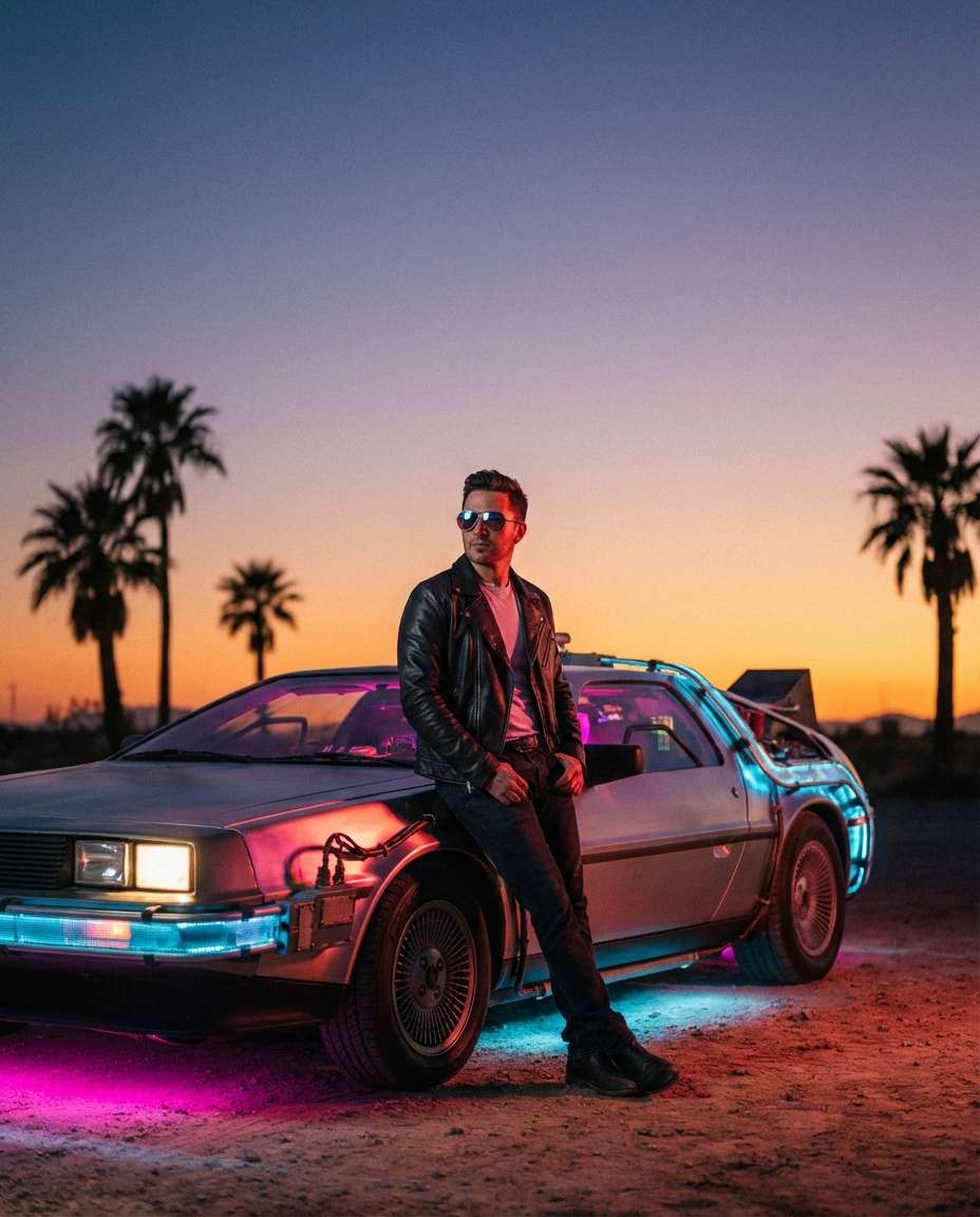 synthwave sunset drive photo