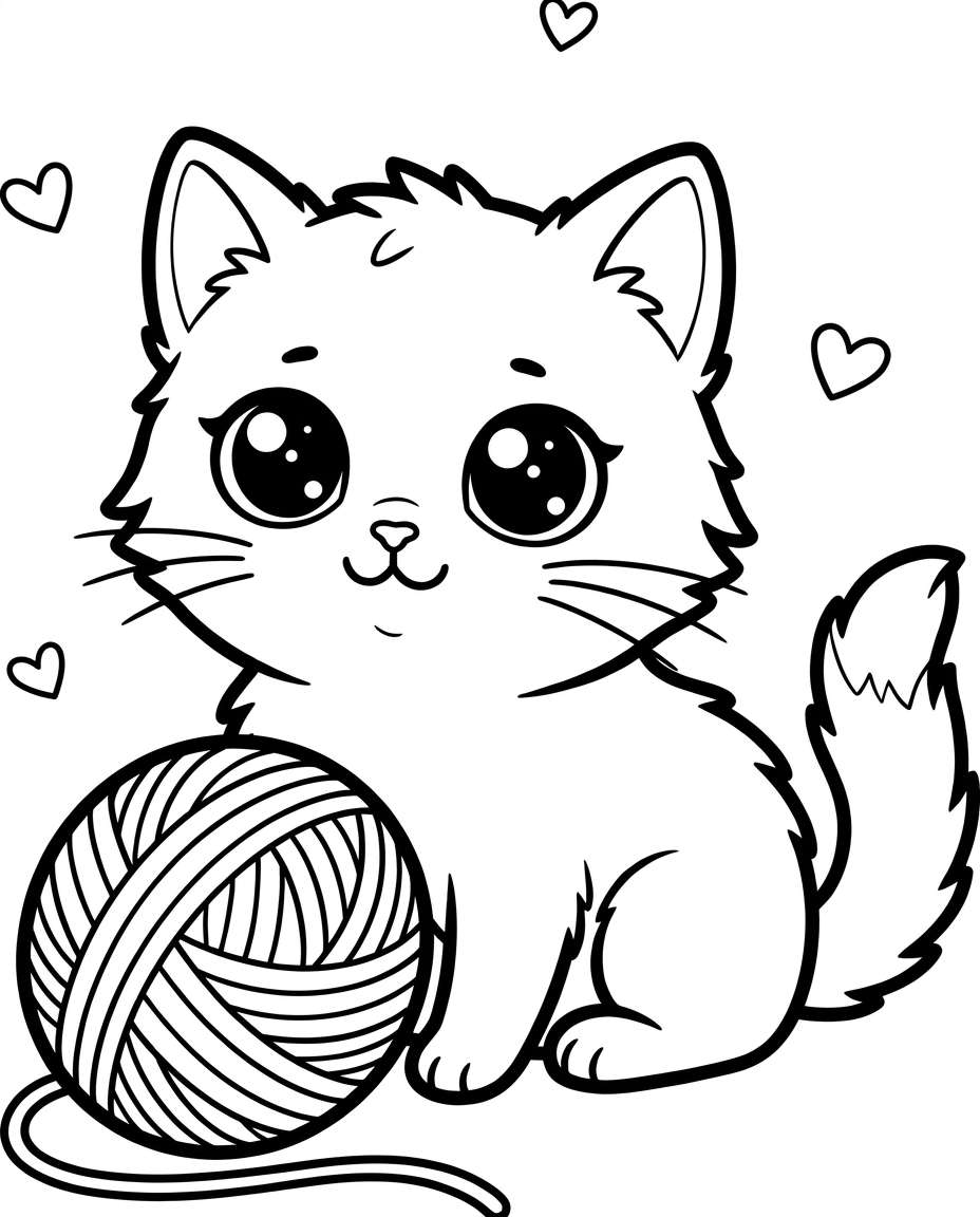 kawaii kitten yarn photo