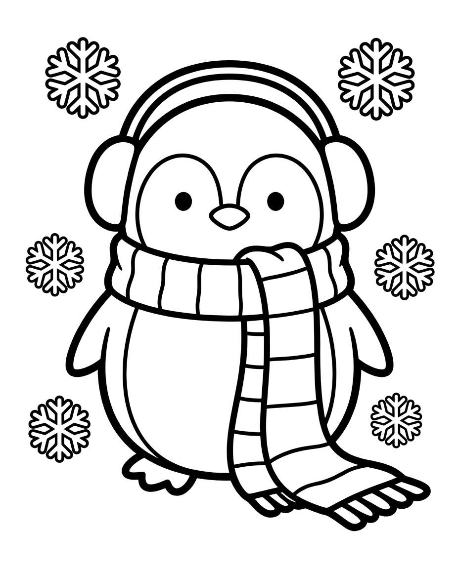 penguin winter scarf photo