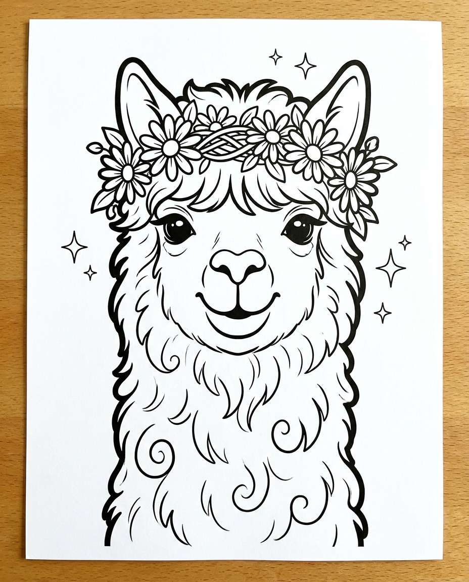 alpaca flower crown photo