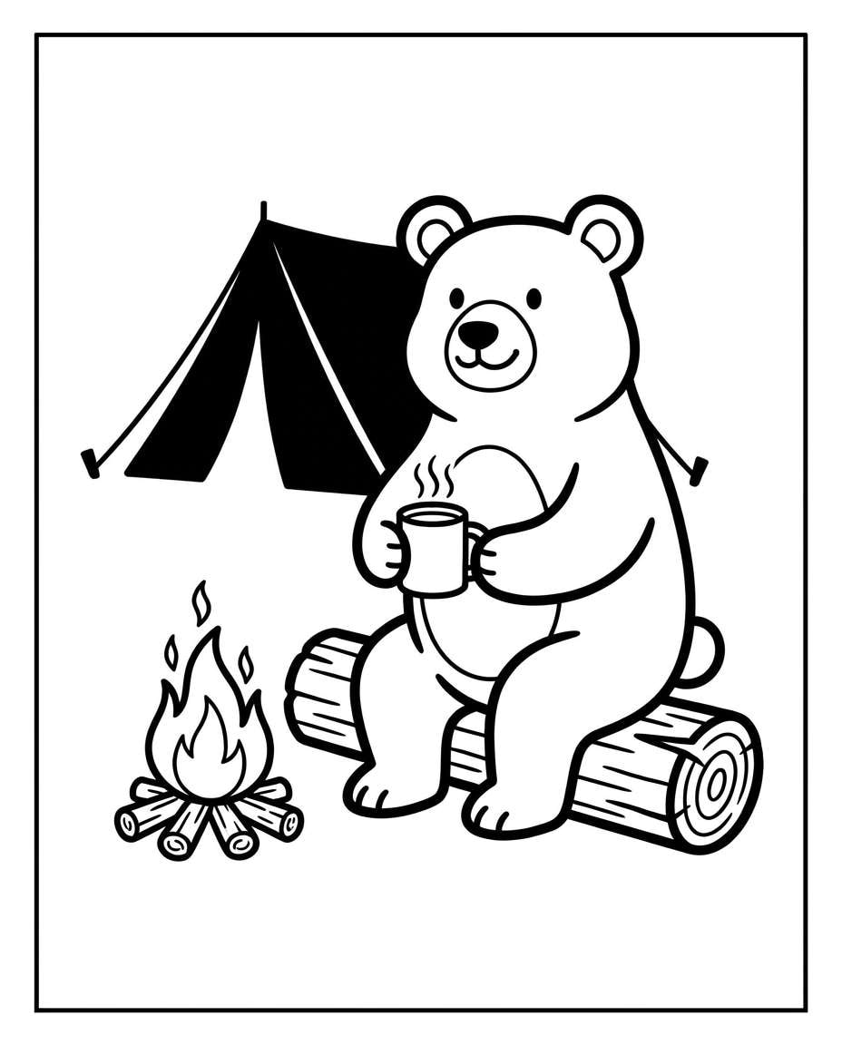 camping bear mug photo