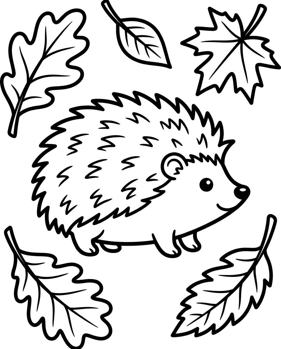 hedgehog autumn leaves photo