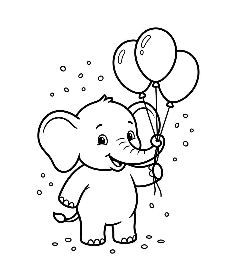 elephant with balloons photo