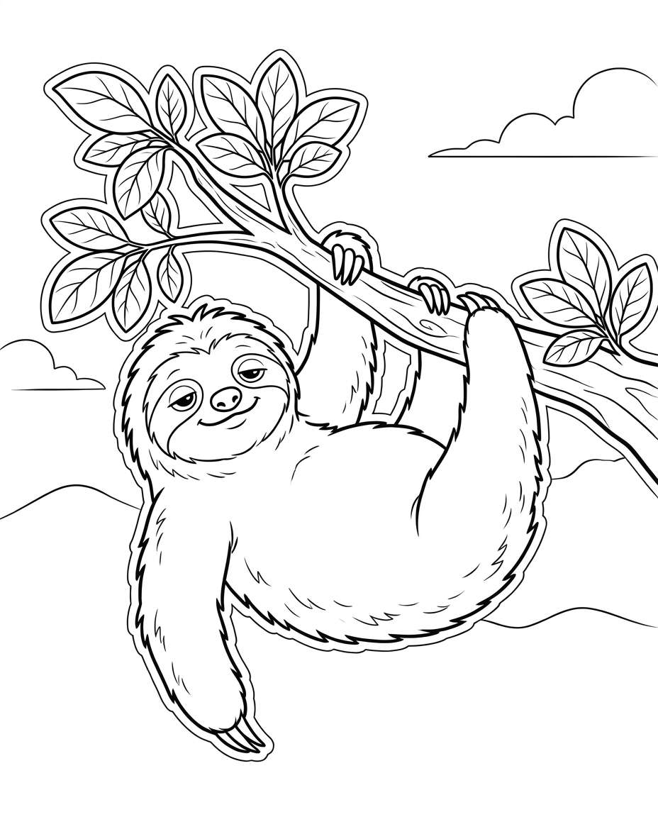 sleepy sloth branch photo