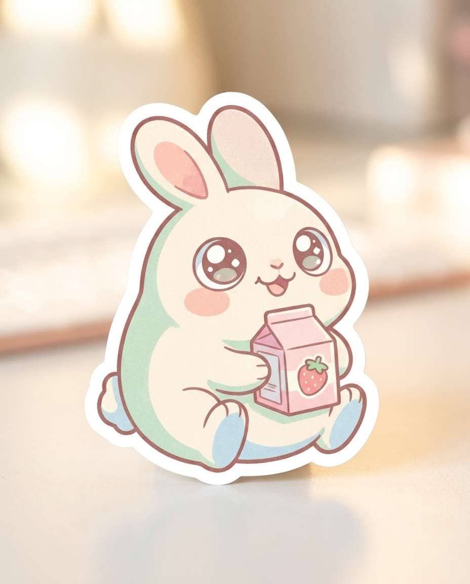 kawaii bunny sticker photo