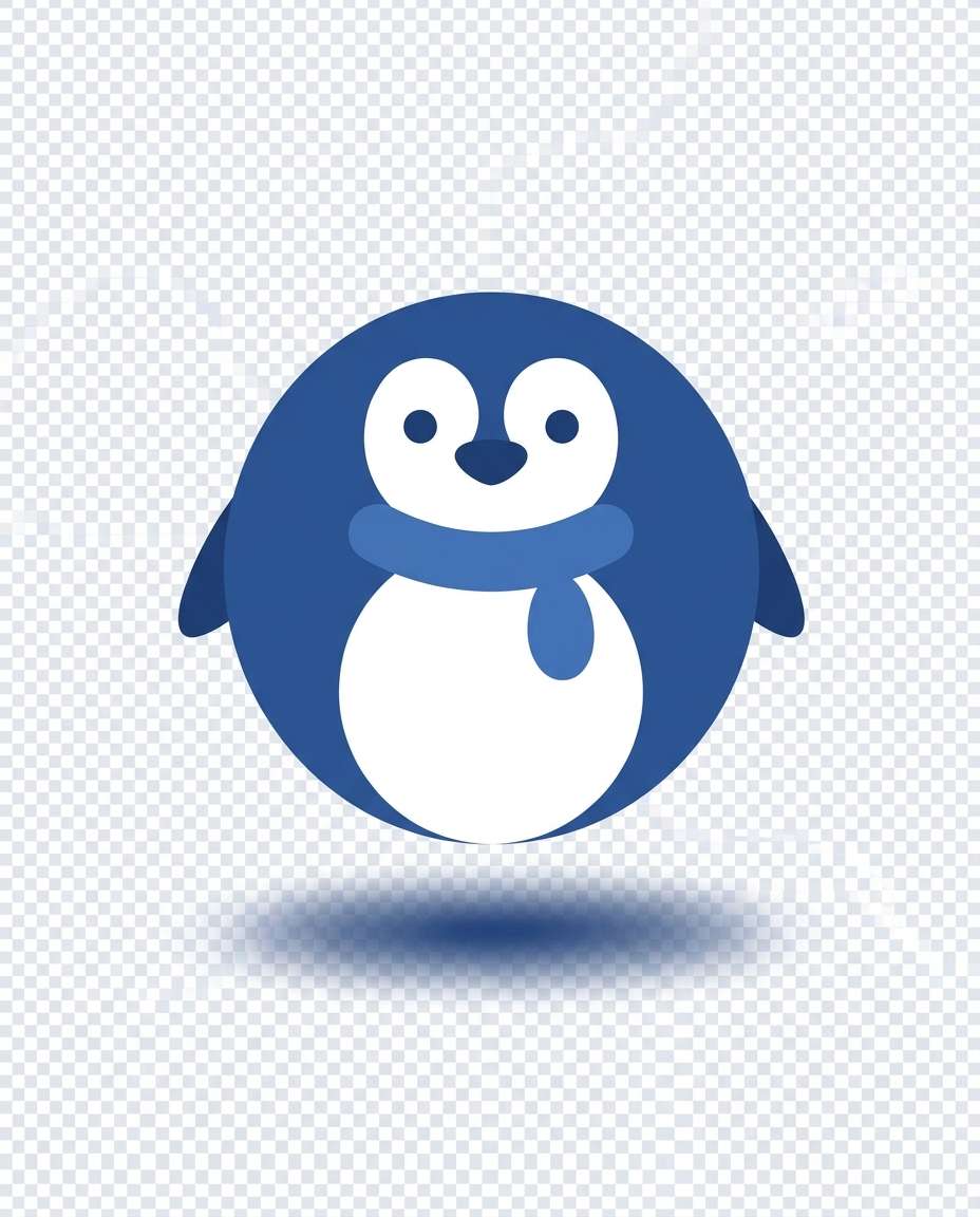 minimal penguin icon photo