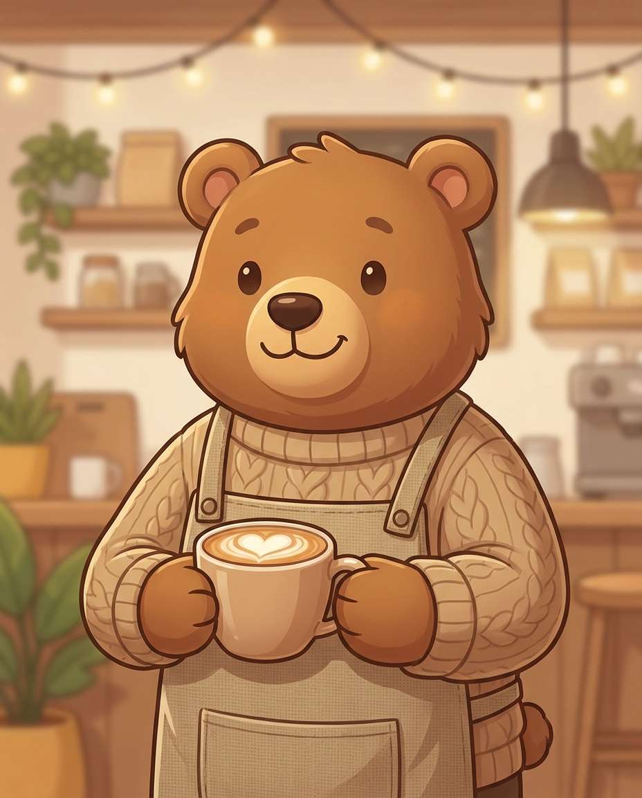 coffee shop bear photo
