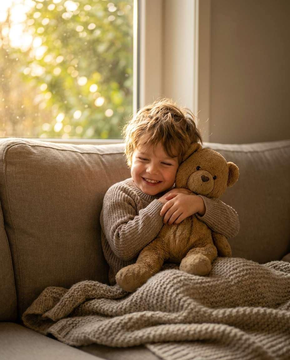 child hug moment photo