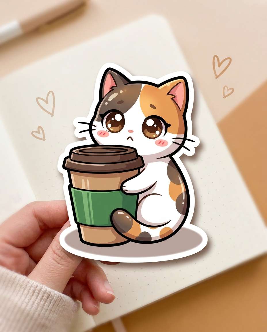 coffee cat mood photo