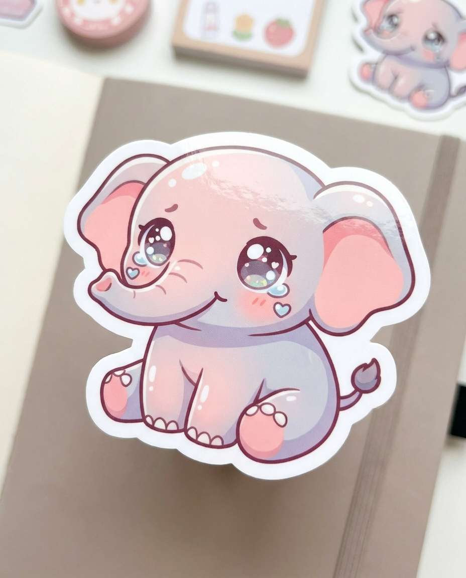 elephant happy tears photo