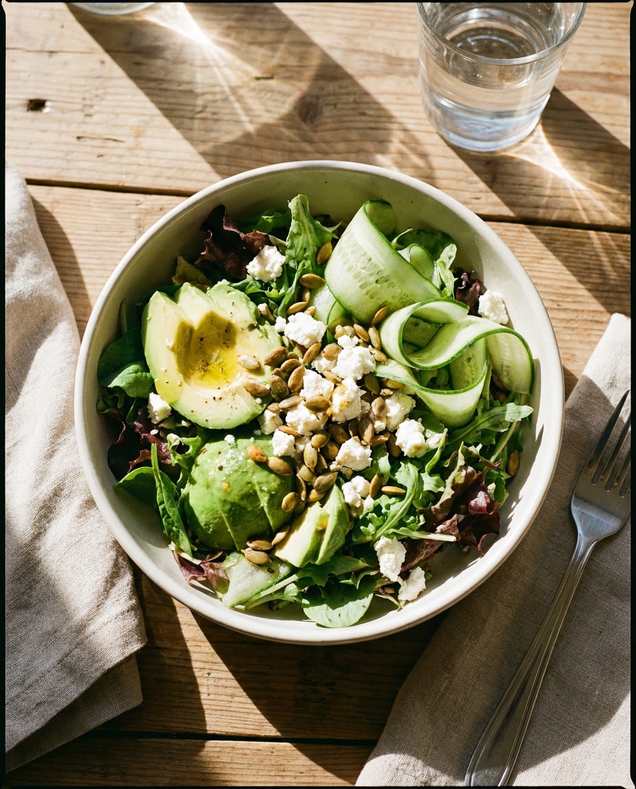sunlit green salad photo