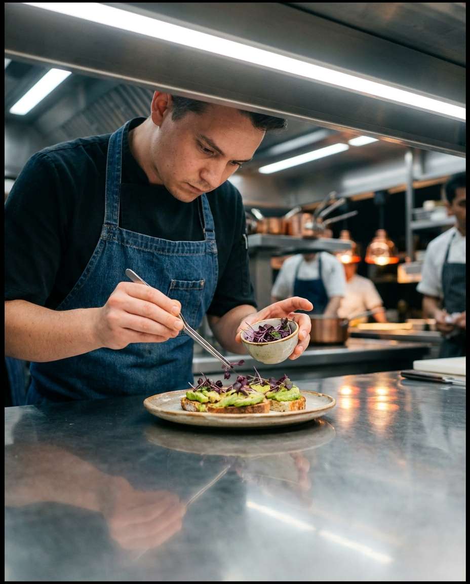 chef plating brunch photo