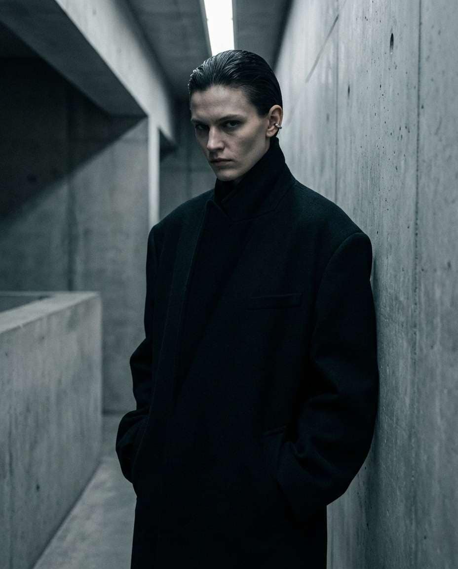 brutalist runway portrait photo