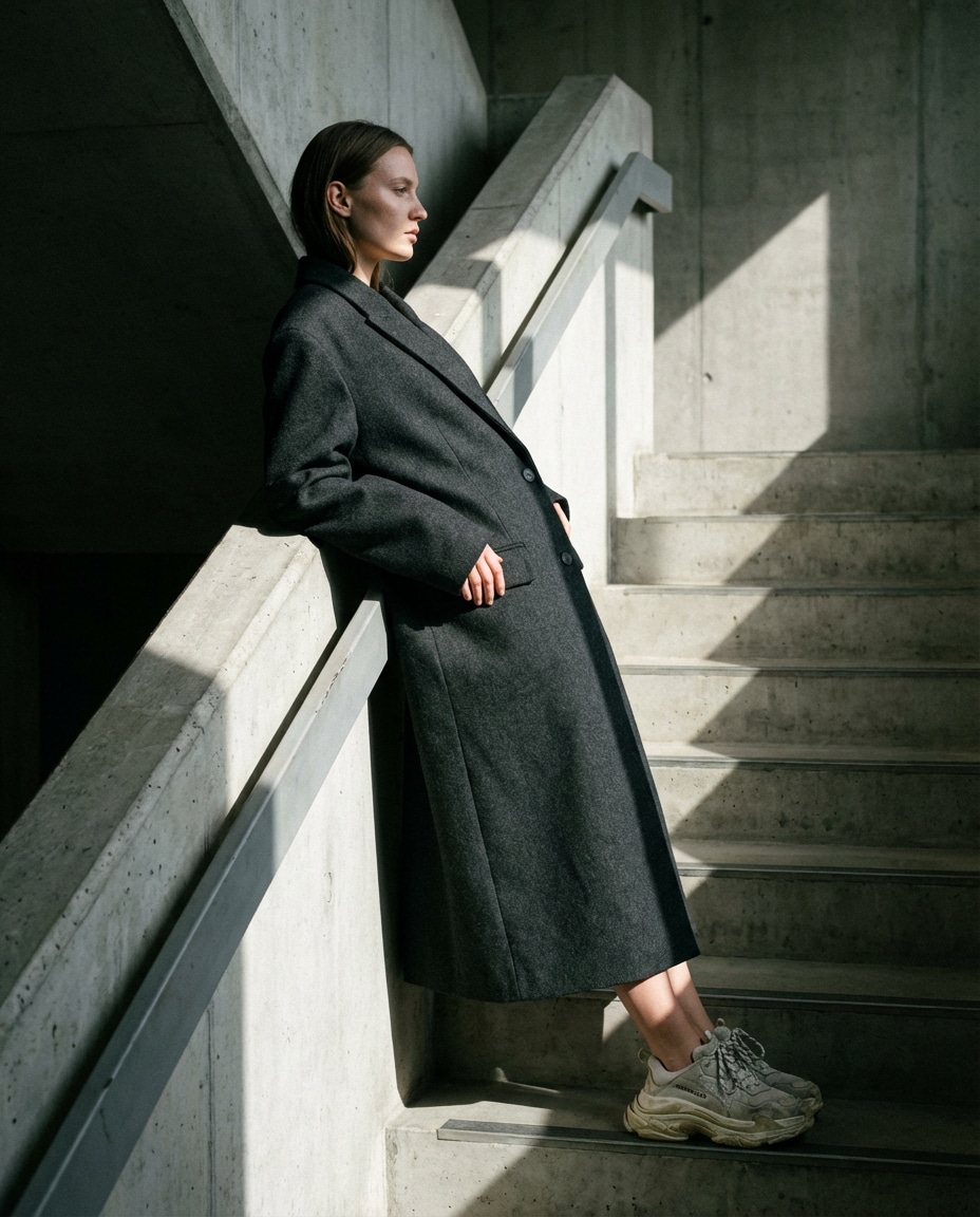 monochrome stairwell photo