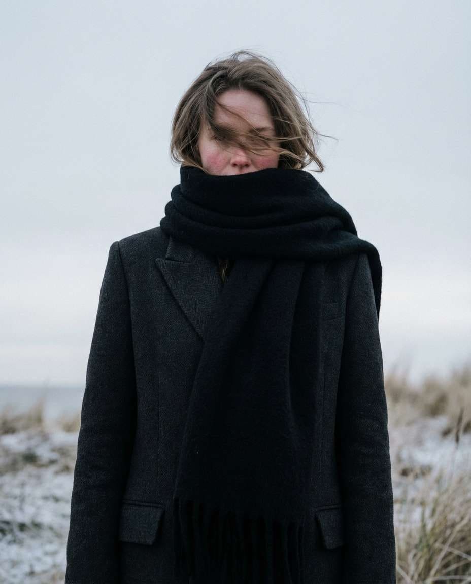 oversized scarf drama photo