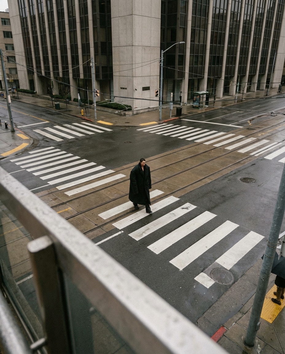 high angle street shot photo