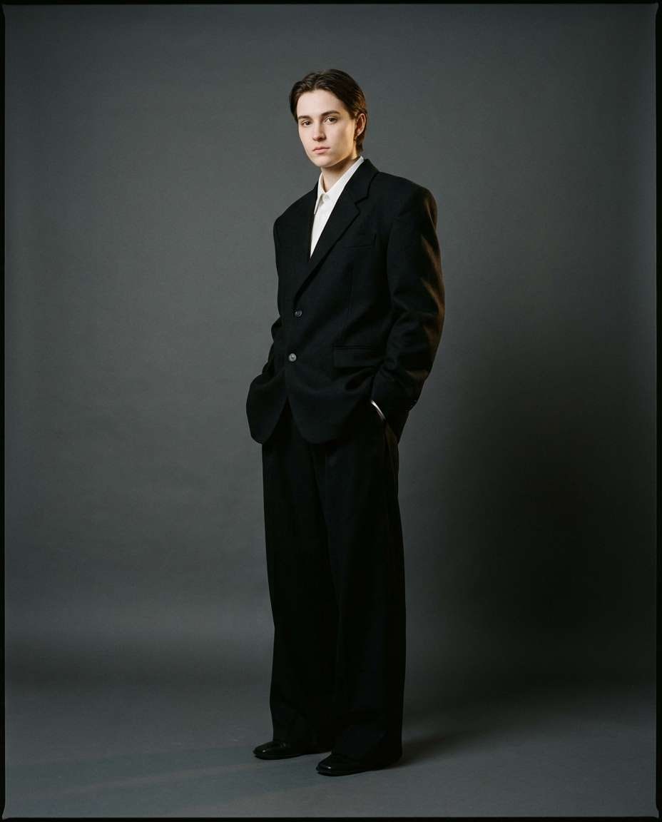 allblack oversized suit photo