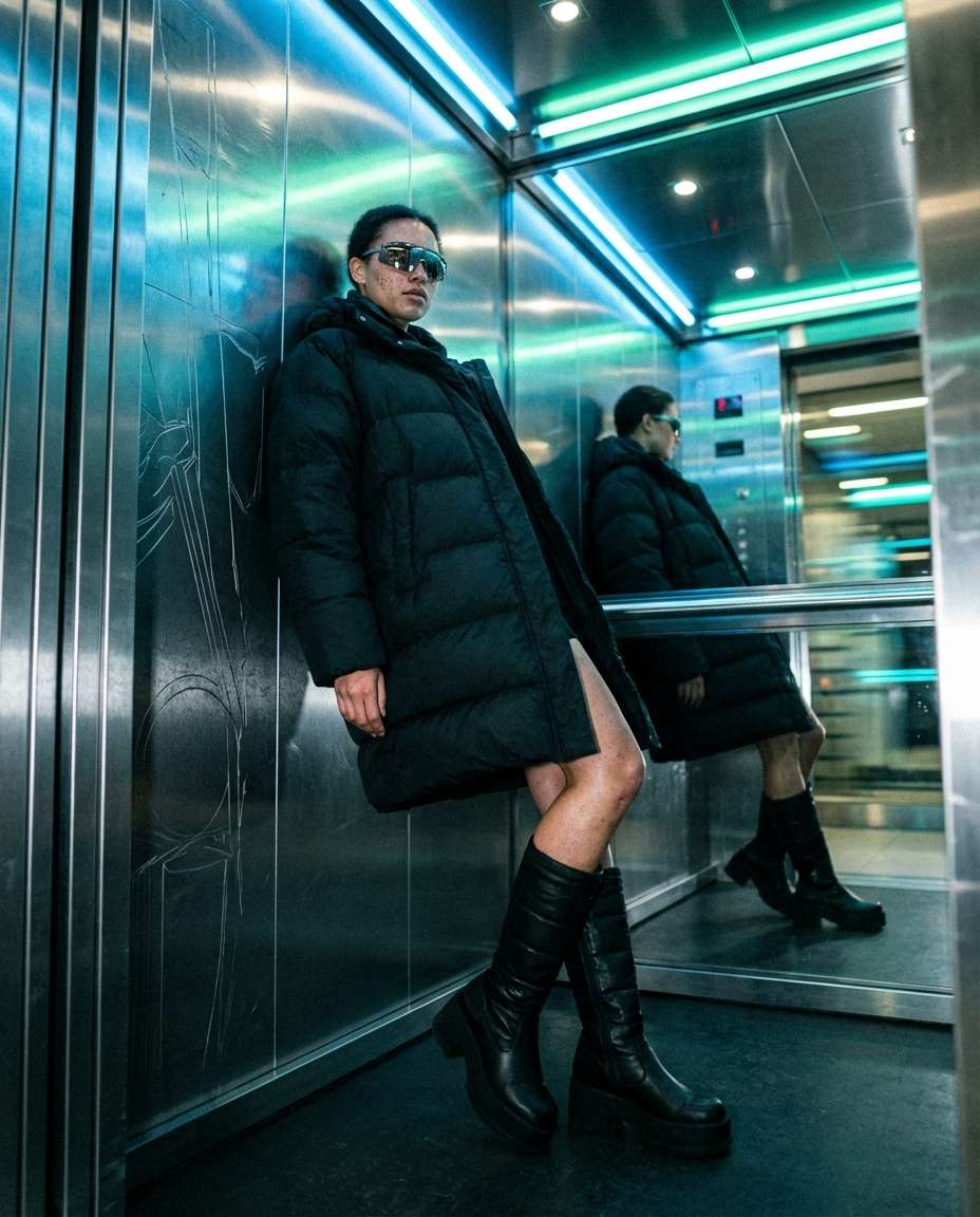 chrome elevator scene photo