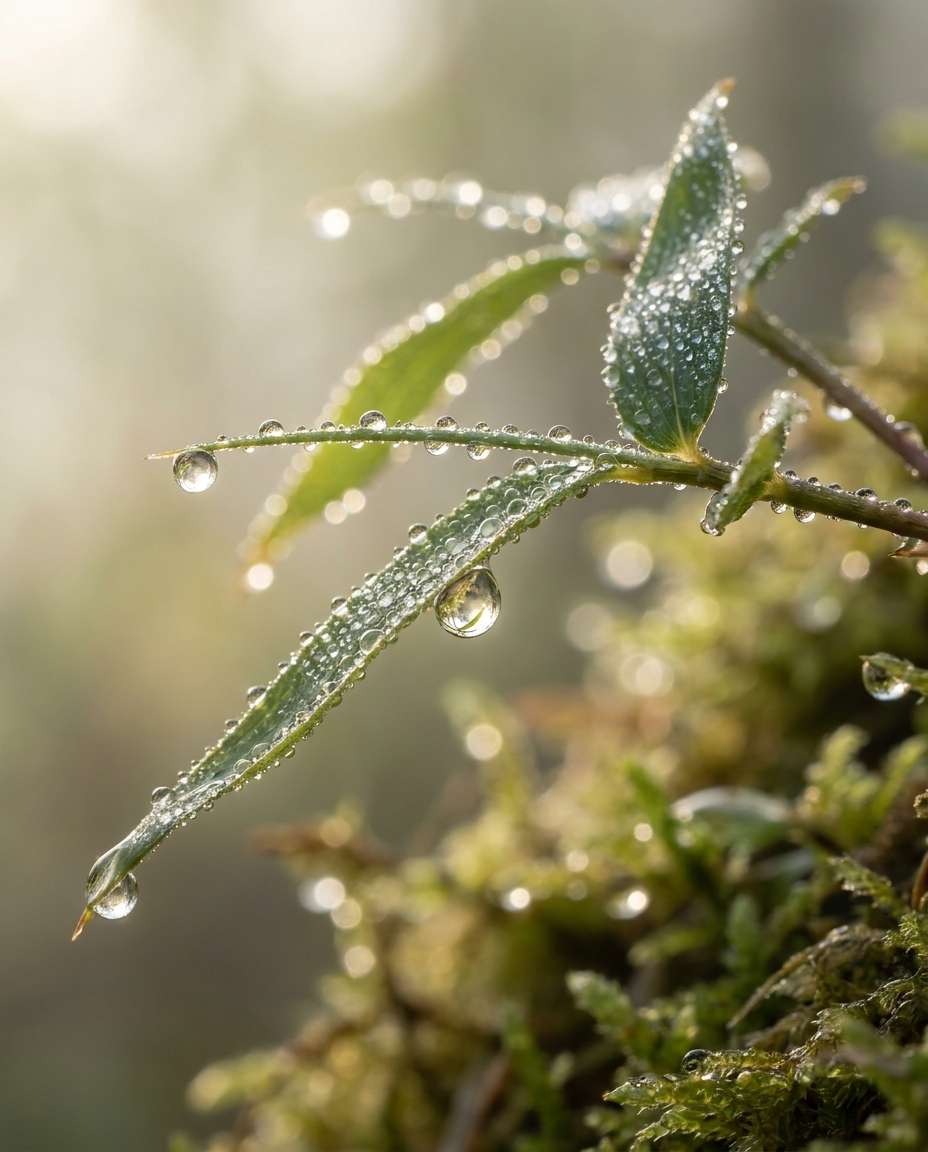 dewy macro photo