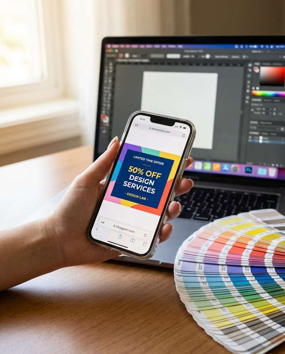 hand holding phone mock photo