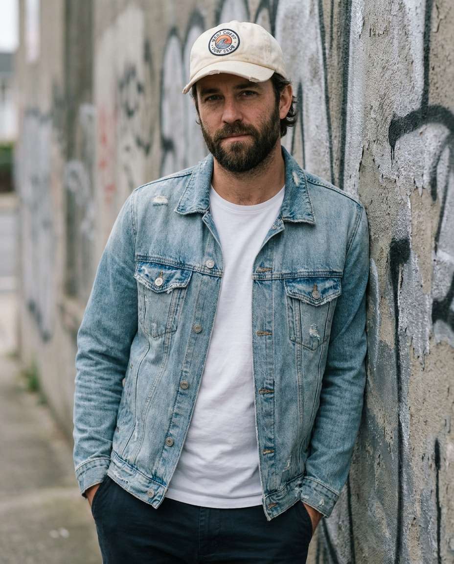 denim jacket street shot photo