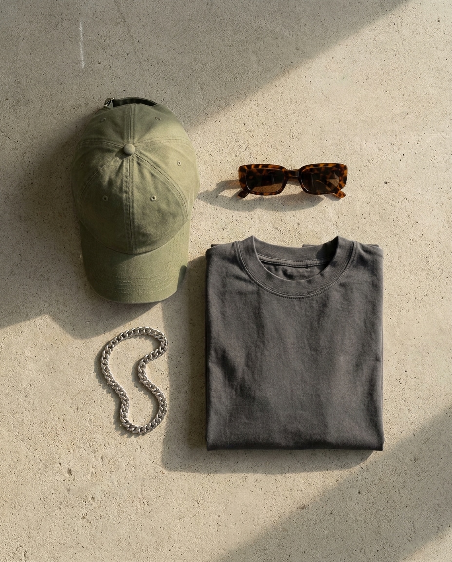 flat lay drop shot photo