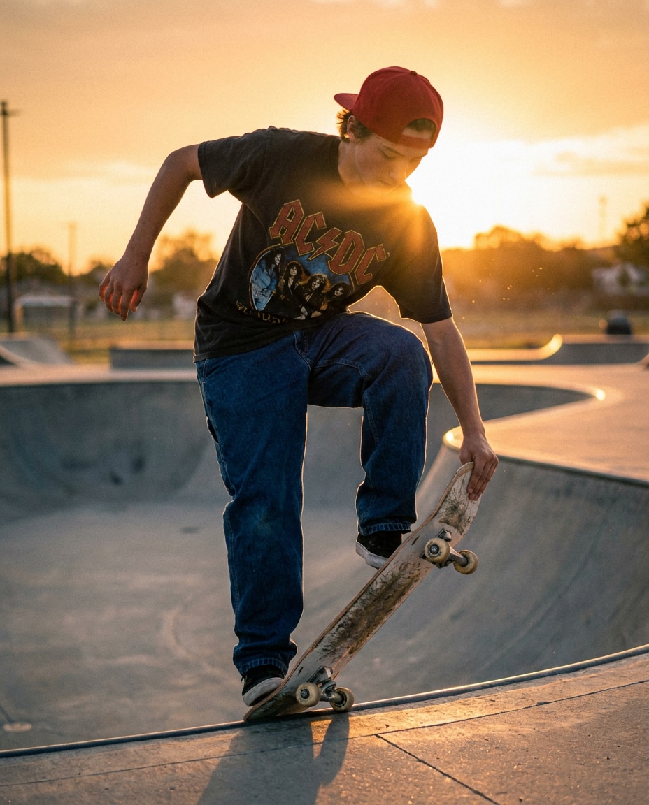 skatepark golden hour photo