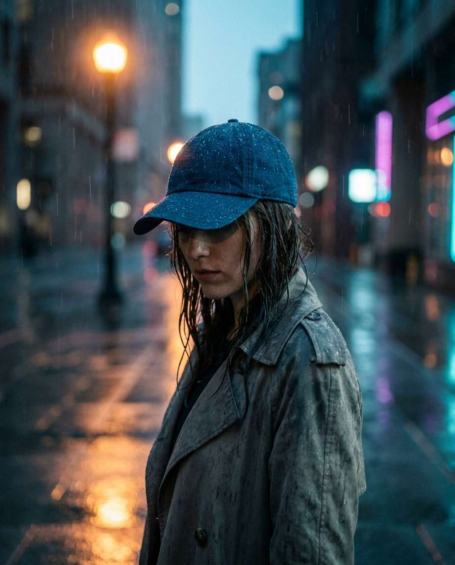 rainy city reflections photo