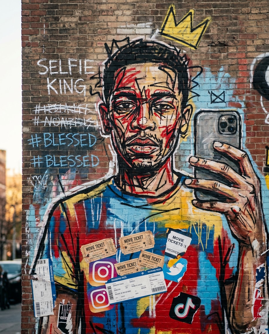 crown over selfie photo