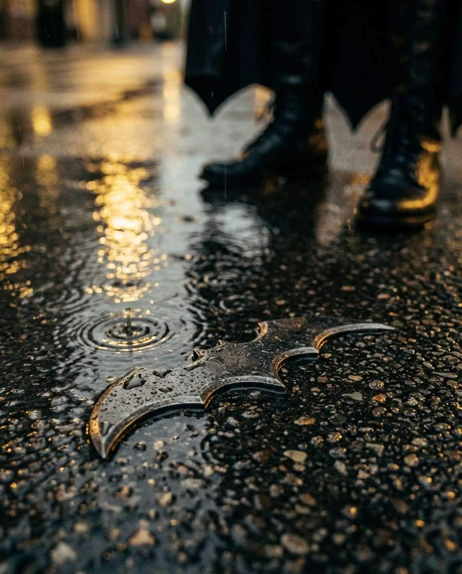 batarang on asphalt photo