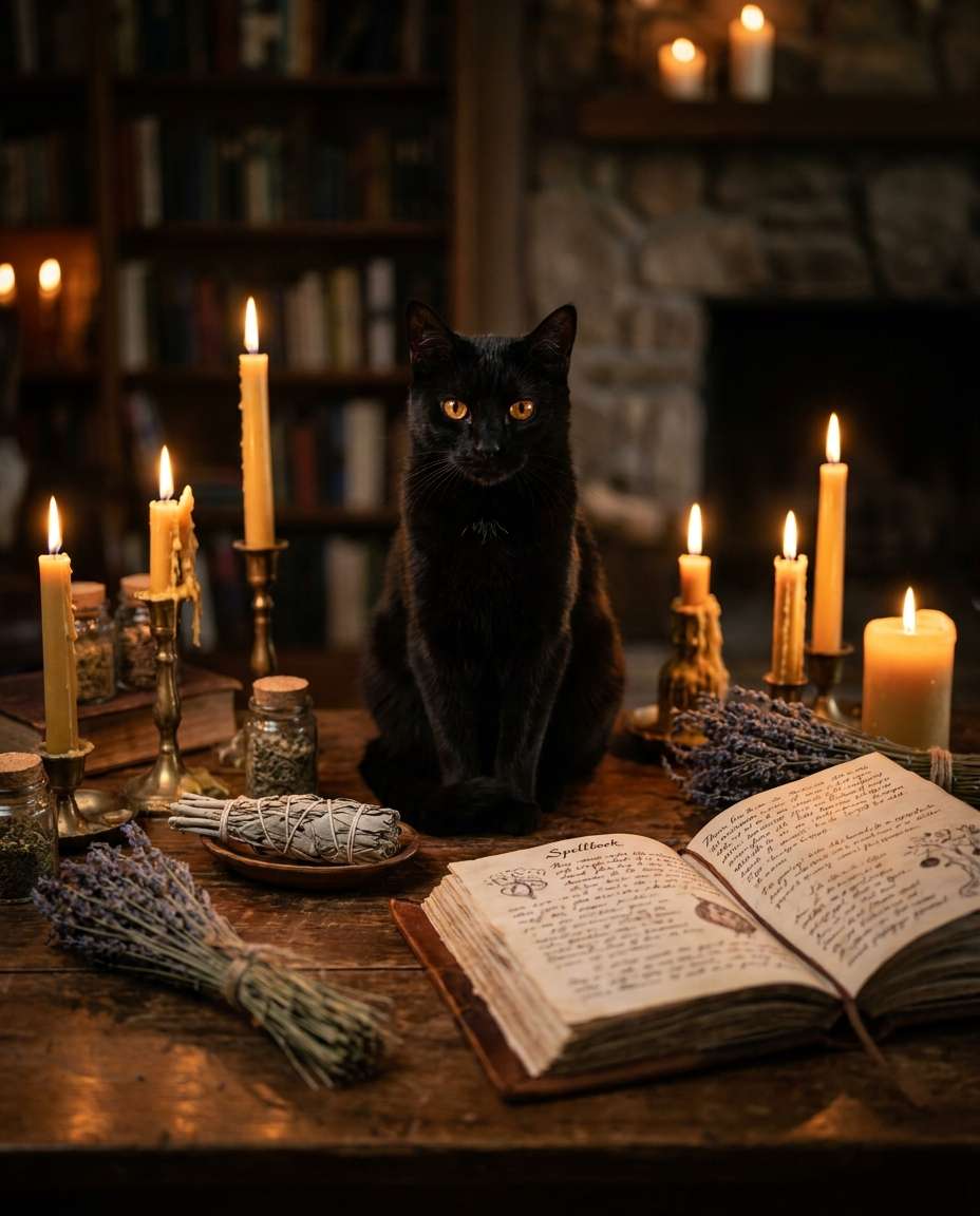 candlelit witchy portrait photo