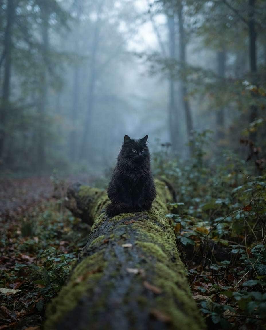misty forest stare photo