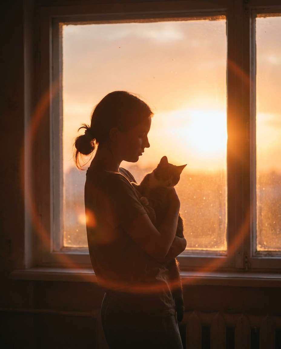 girl and silhouette photo