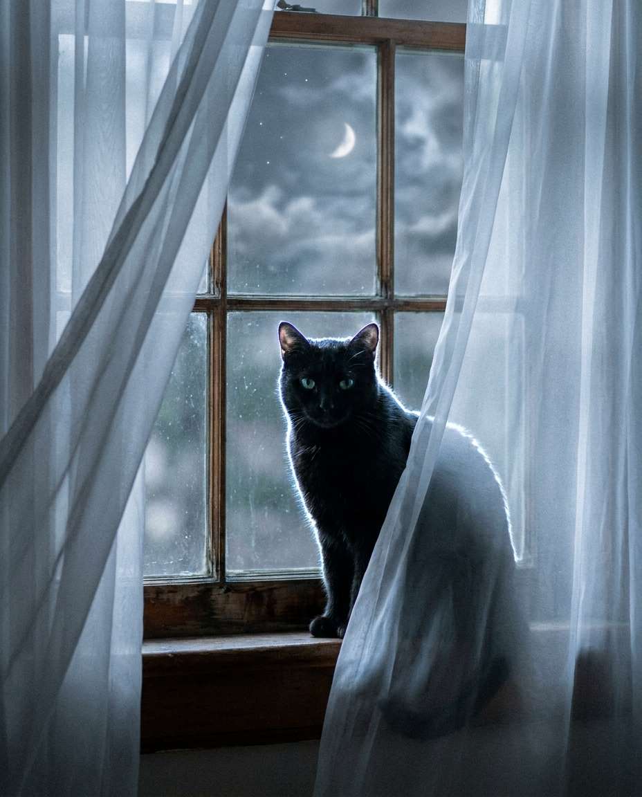 moonlit window sill photo