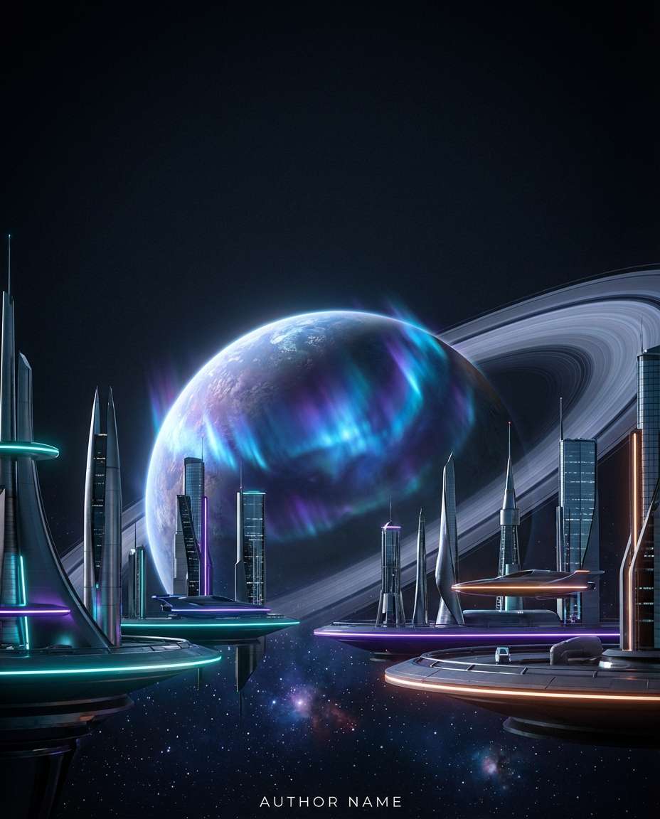 scifi neon planet photo