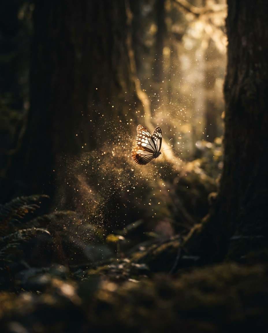 golden dust particles photo