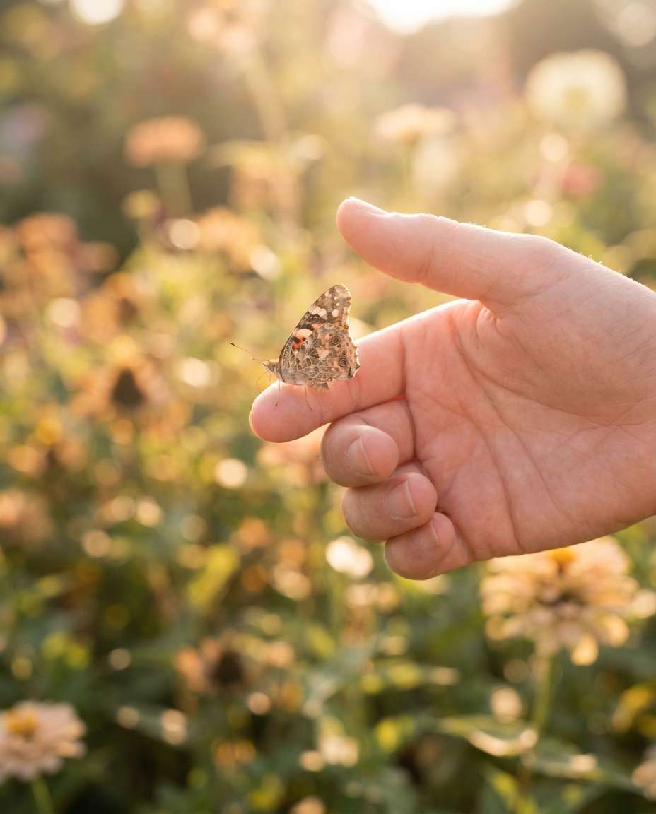 hand and photo