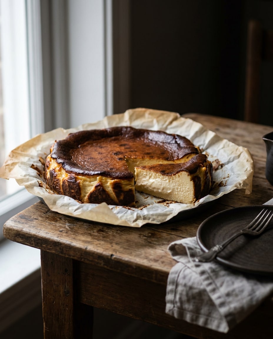 burnt basque slice photo