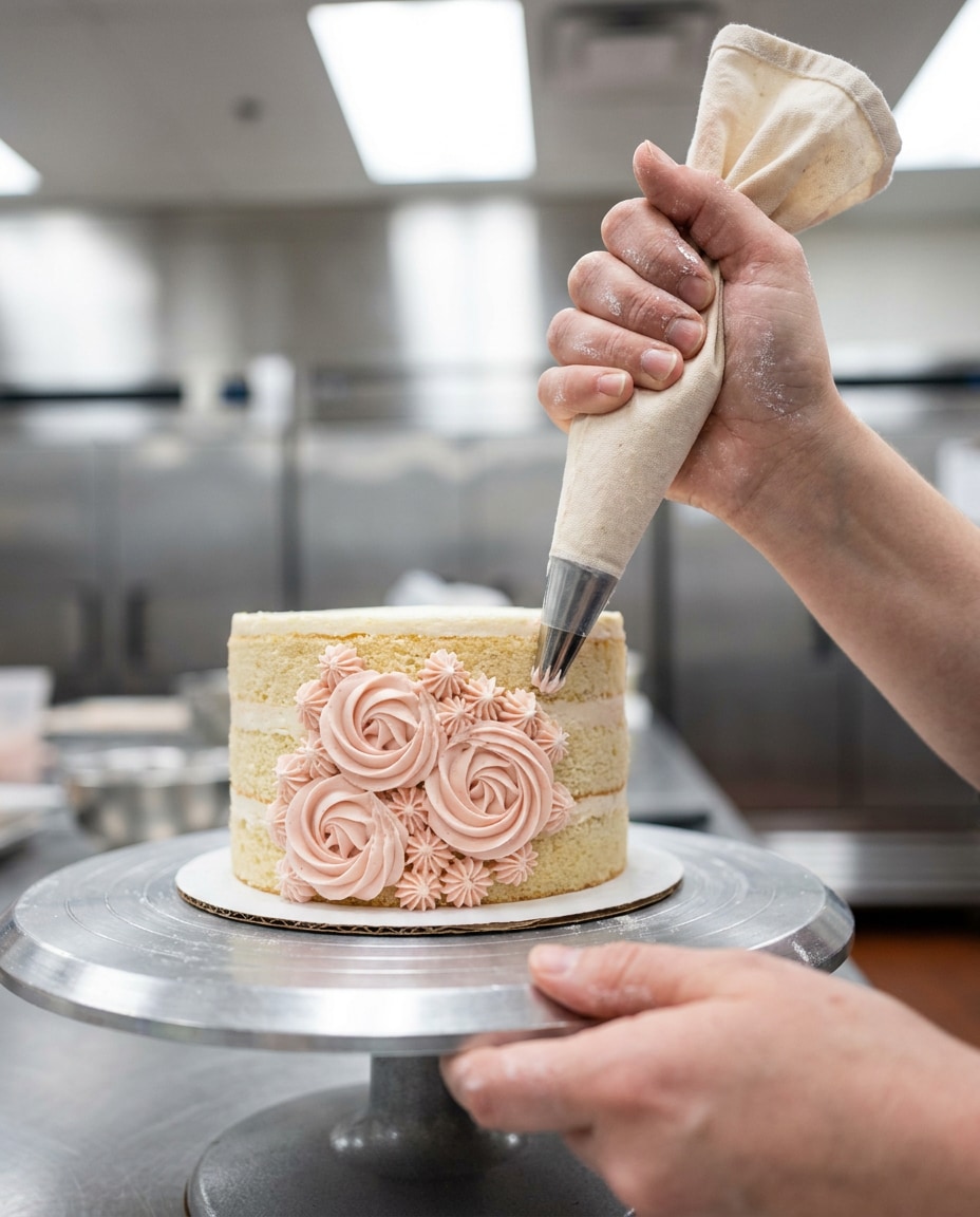 chef piping closeup photo