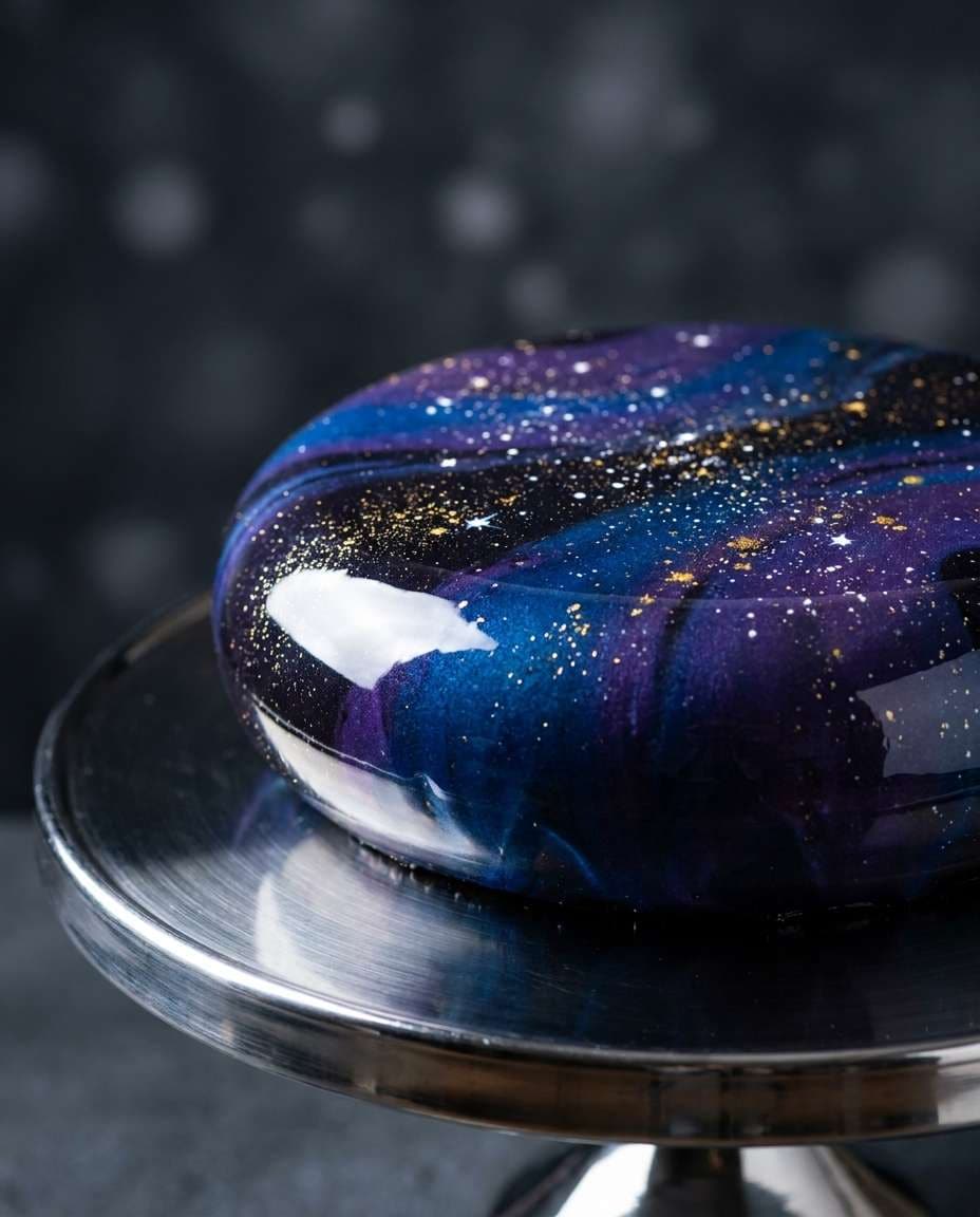 mirror glaze galaxy photo