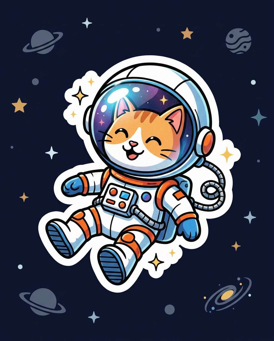 astronaut cat float photo
