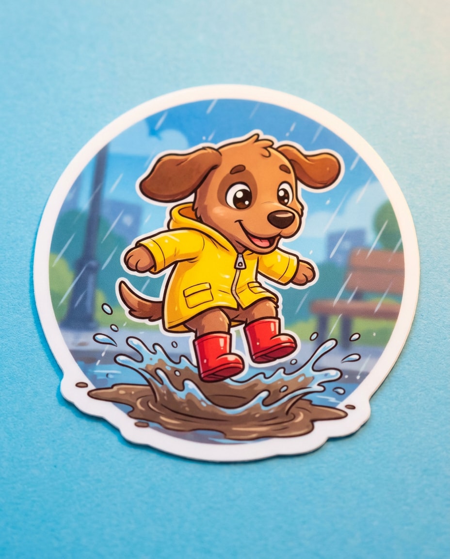 raincoat pup splash photo