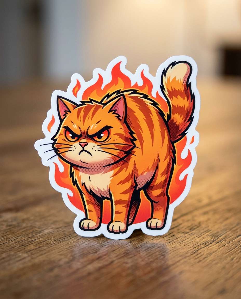 angy kitty fire photo