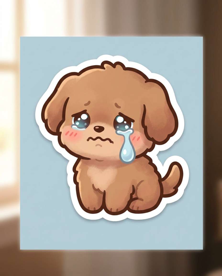 sad pup tear photo