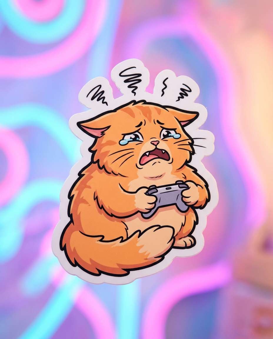 gamer cat rage photo