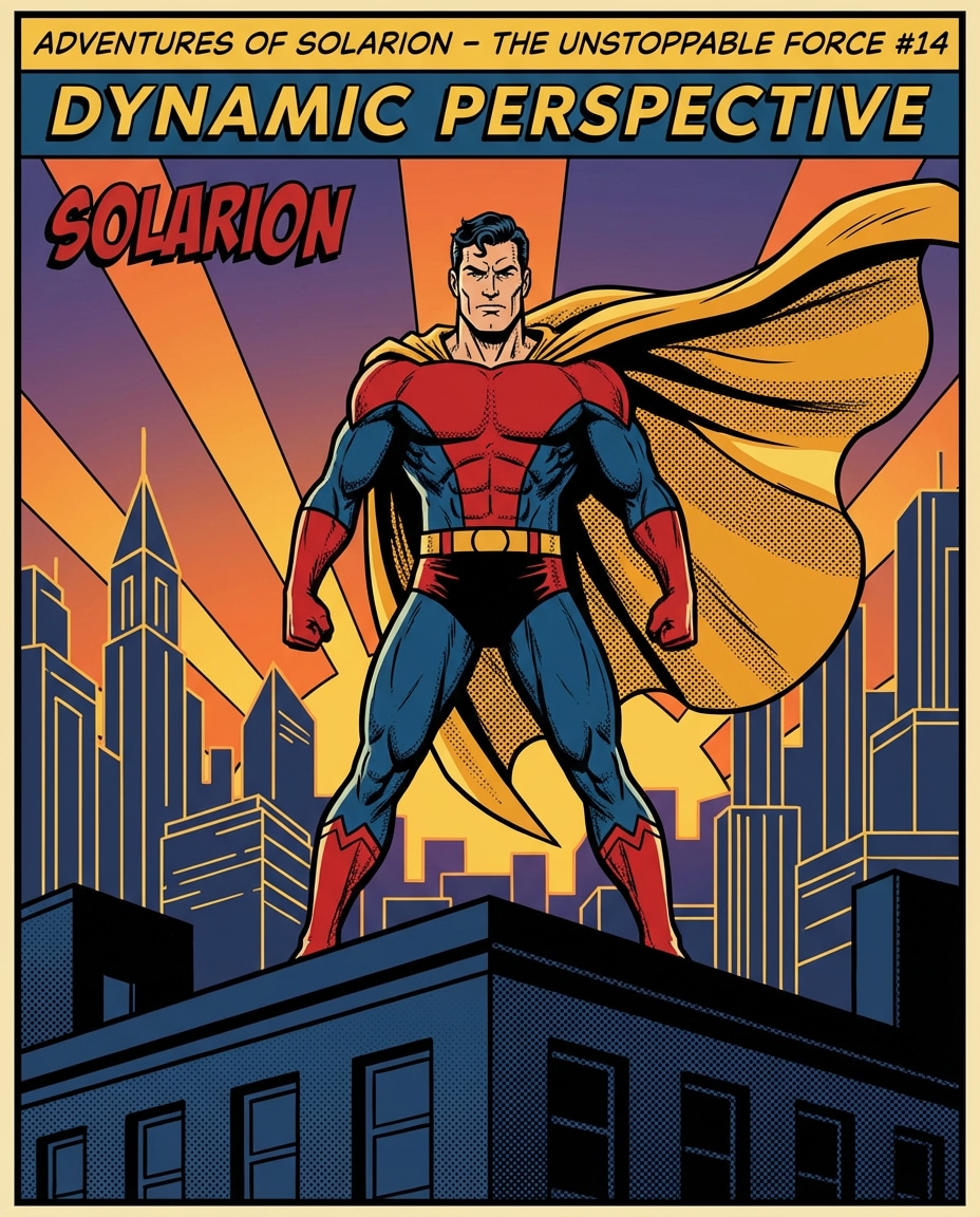 comic hero pose photo