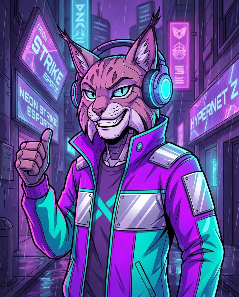 cyber neon mascot photo