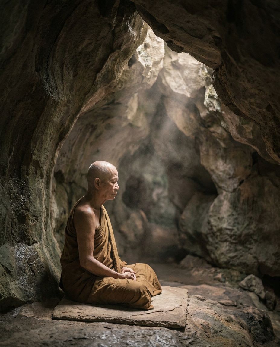 monk meditation chamber photo