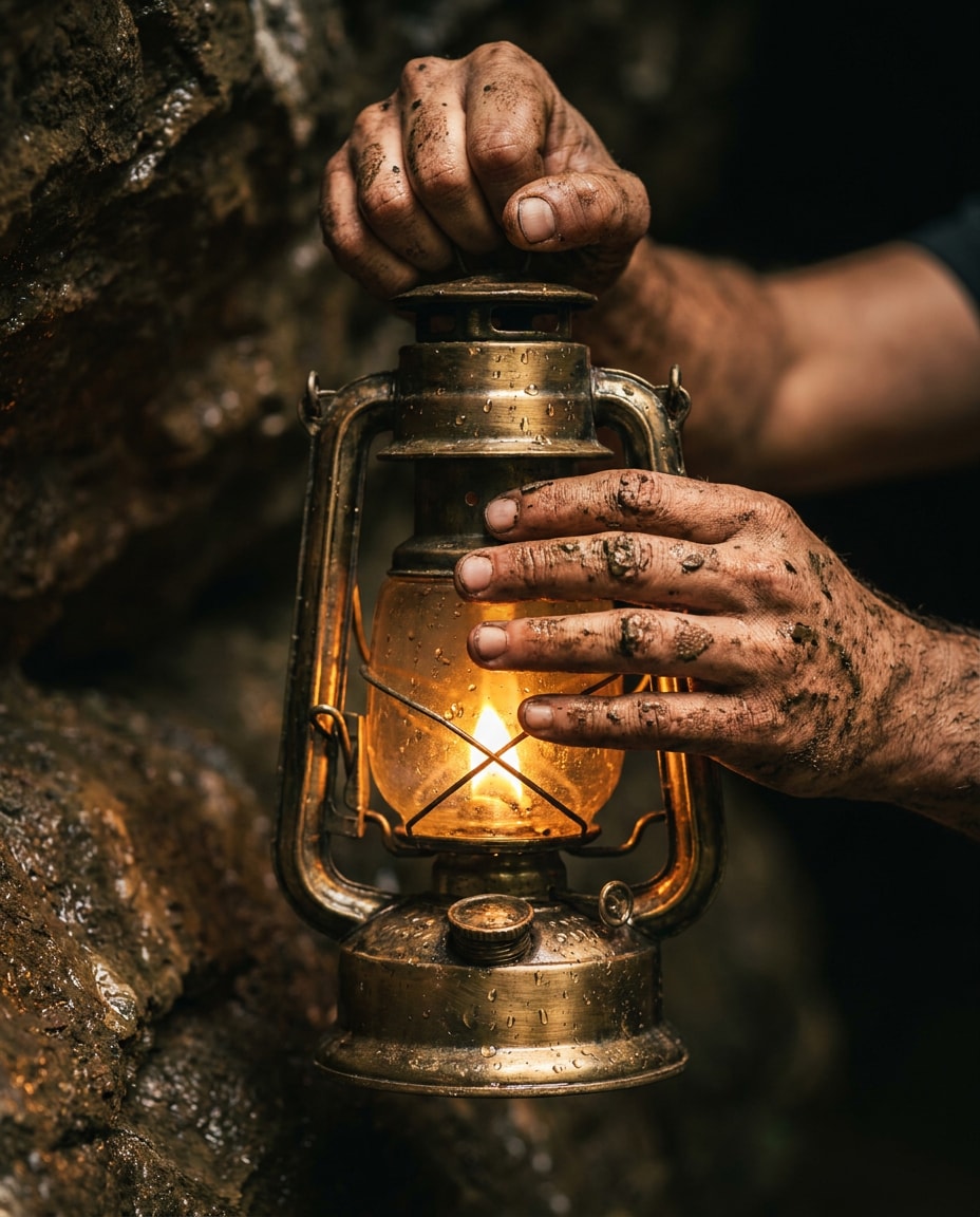 hands and lantern detail photo